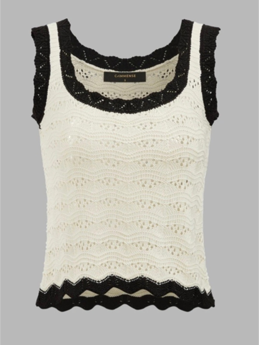 Cream & Black Knit Midi Skirt Set Like New - Picture 3 of 8